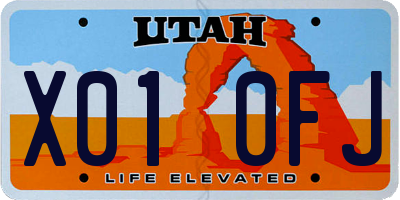 UT license plate X010FJ