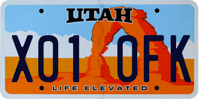 UT license plate X010FK