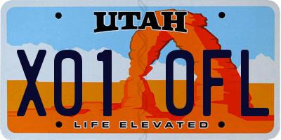 UT license plate X010FL