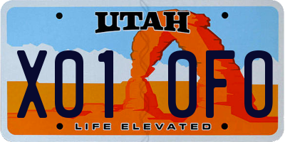 UT license plate X010FO