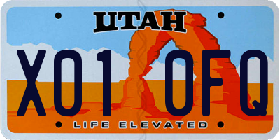 UT license plate X010FQ