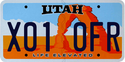 UT license plate X010FR