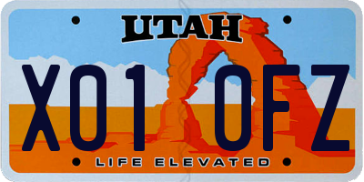 UT license plate X010FZ