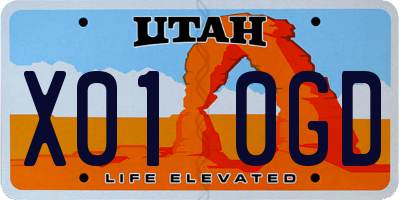 UT license plate X010GD