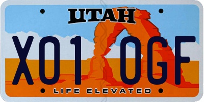 UT license plate X010GF