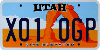 UT license plate X010GP