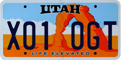 UT license plate X010GT