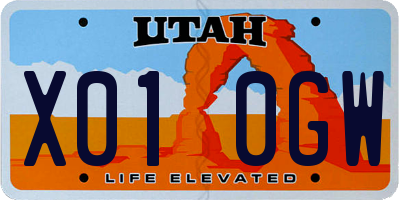 UT license plate X010GW