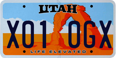 UT license plate X010GX