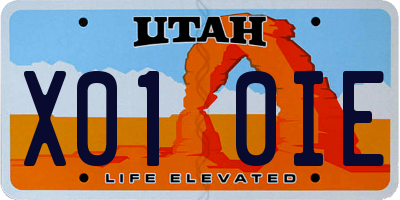 UT license plate X010IE