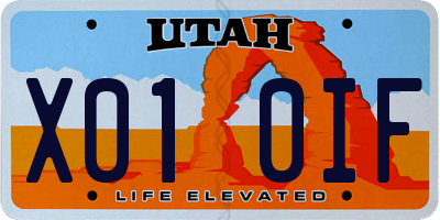 UT license plate X010IF