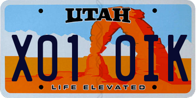 UT license plate X010IK