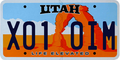 UT license plate X010IM