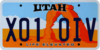 UT license plate X010IV