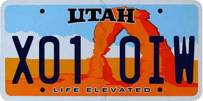 UT license plate X010IW