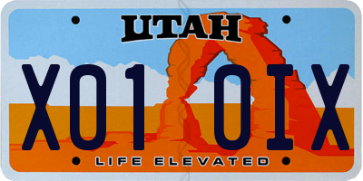 UT license plate X010IX