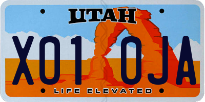 UT license plate X010JA