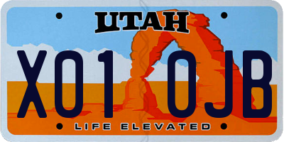 UT license plate X010JB