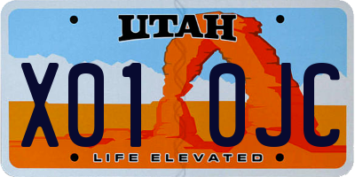 UT license plate X010JC