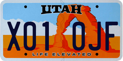 UT license plate X010JF