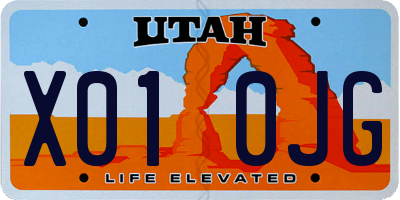 UT license plate X010JG