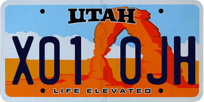 UT license plate X010JH