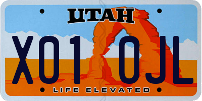 UT license plate X010JL