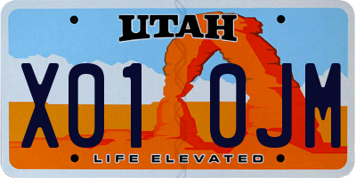 UT license plate X010JM