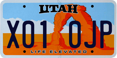 UT license plate X010JP
