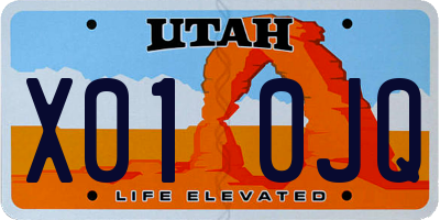 UT license plate X010JQ