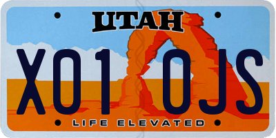 UT license plate X010JS