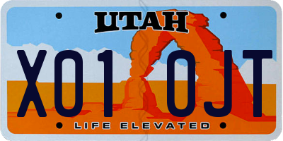 UT license plate X010JT