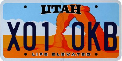 UT license plate X010KB