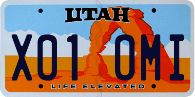 UT license plate X010MI