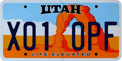 UT license plate X010PF