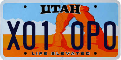 UT license plate X010PO