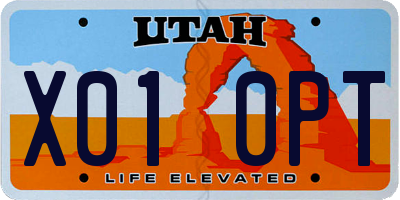 UT license plate X010PT