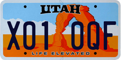 UT license plate X010QF