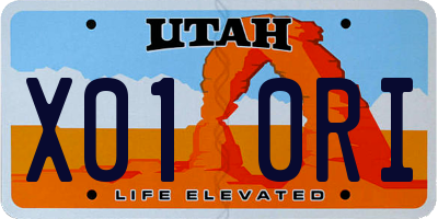 UT license plate X010RI