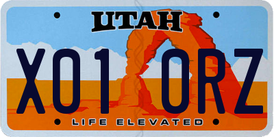 UT license plate X010RZ