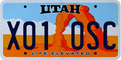 UT license plate X010SC
