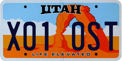 UT license plate X010ST