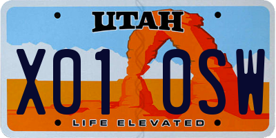 UT license plate X010SW