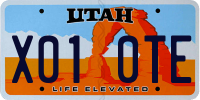 UT license plate X010TE
