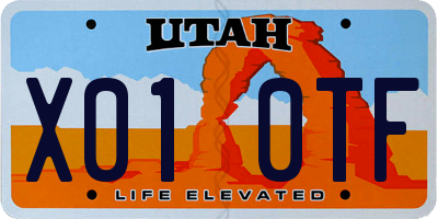 UT license plate X010TF