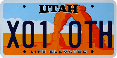 UT license plate X010TH