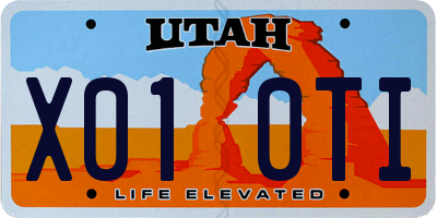 UT license plate X010TI