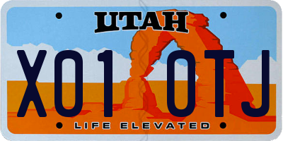 UT license plate X010TJ