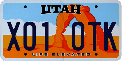 UT license plate X010TK