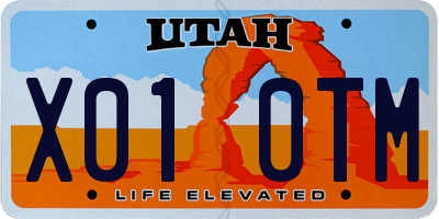 UT license plate X010TM